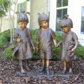 home garden decor metal craft life size bronze statue children for sale